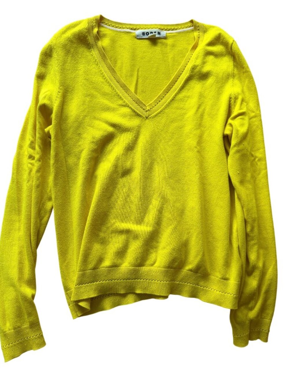 Yellow Boden V Neck Sweater